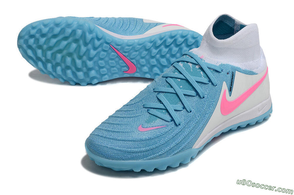 Nike Phantom Luna Elite TF Artificial Turf Soccer Shoes - Blue/White/Pink 3