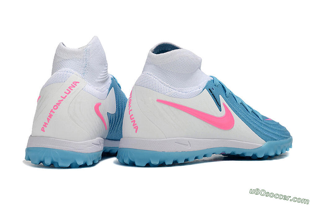 Nike Phantom Luna Elite TF Artificial Turf Soccer Shoes - Blue/White/Pink 6
