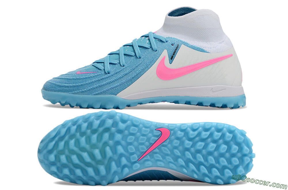 Nike Phantom Luna Elite TF Artificial Turf Soccer Shoes - Blue/White/Pink 0