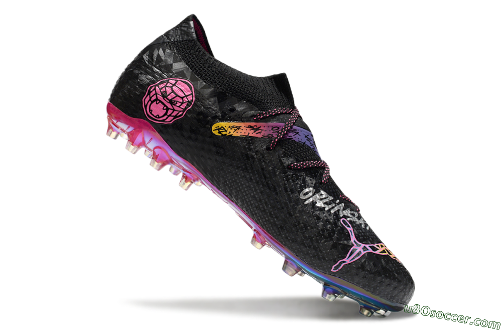 Puma Future Ultimate MG Multi Ground Soccer Cleats - Black/Pink/Yellow 4