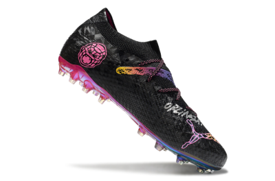 Puma Future Ultimate MG Multi Ground Soccer Cleats - Black/Pink/Yellow