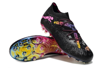 Puma Future Ultimate MG Multi Ground Soccer Cleats - Black/Pink/Yellow