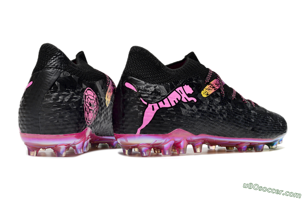 Puma Future Ultimate MG Multi Ground Soccer Cleats - Black/Pink/Yellow 6