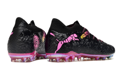Puma Future Ultimate MG Multi Ground Soccer Cleats - Black/Pink/Yellow