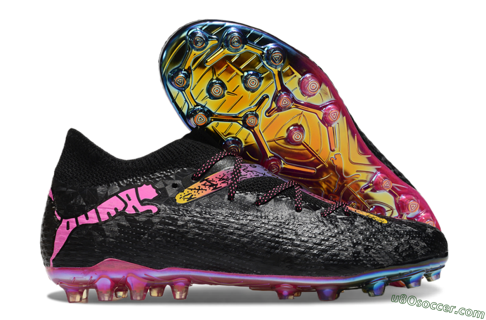 Puma Future Ultimate MG Multi Ground Soccer Cleats - Black/Pink/Yellow 1