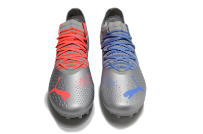 Puma Future Ultimate MG Multi Ground Soccer Cleats - Silver/Blue/Red