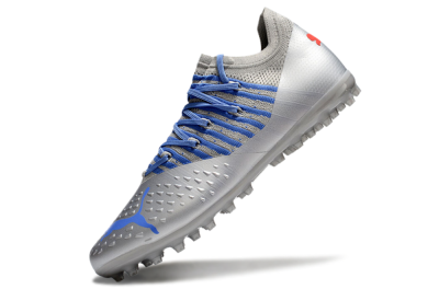 Puma Future Ultimate MG Multi Ground Soccer Cleats - Silver/Blue/Red