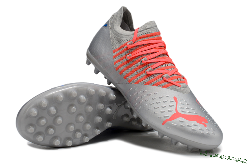 Puma Future Ultimate MG Multi Ground Soccer Cleats - Silver/Blue/Red 3