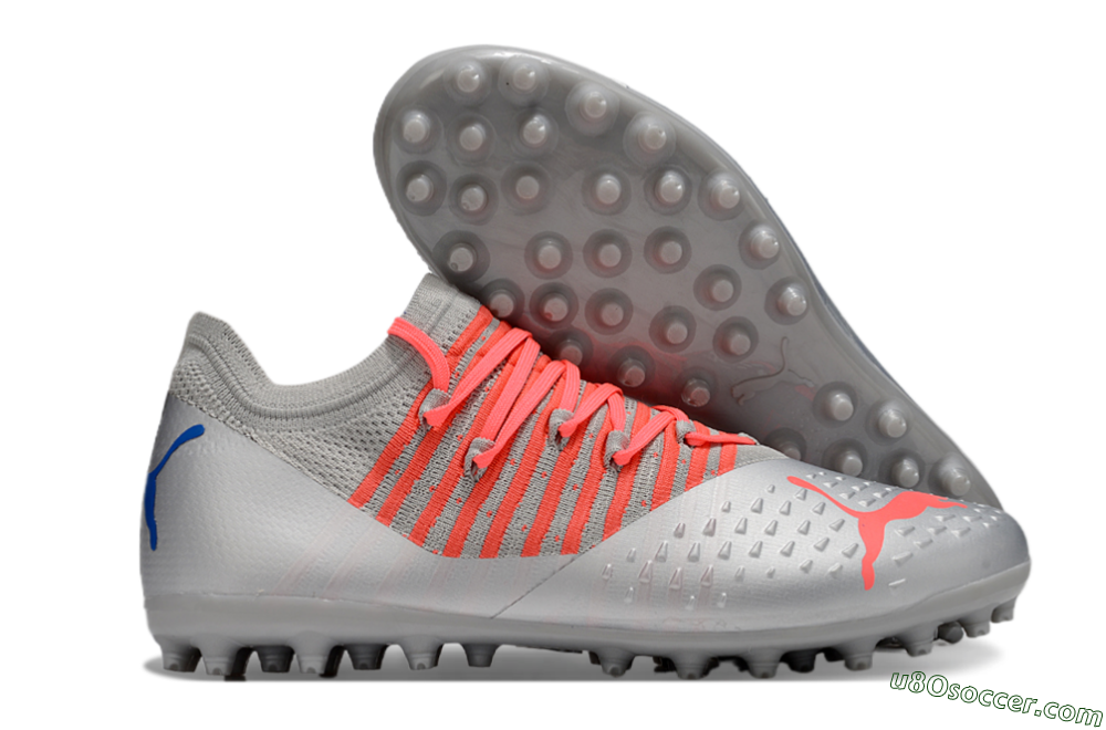 Puma Future Ultimate MG Multi Ground Soccer Cleats - Silver/Blue/Red 1