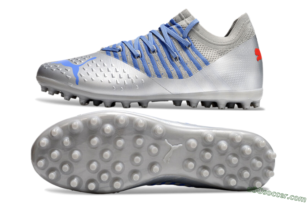 Puma Future Ultimate MG Multi Ground Soccer Cleats - Silver/Blue/Red 0