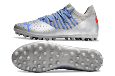 Puma Future Ultimate MG Multi Ground Soccer Cleats - Silver/Blue/Red