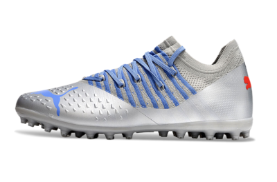 Puma Future Ultimate MG Multi Ground Soccer Cleats - Silver/Blue/Red