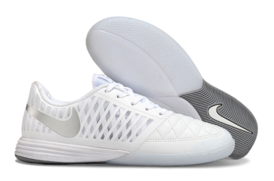 Nike Lunar Gato 2 IC Indoor & Futsal Soccer Shoes - White/Silver