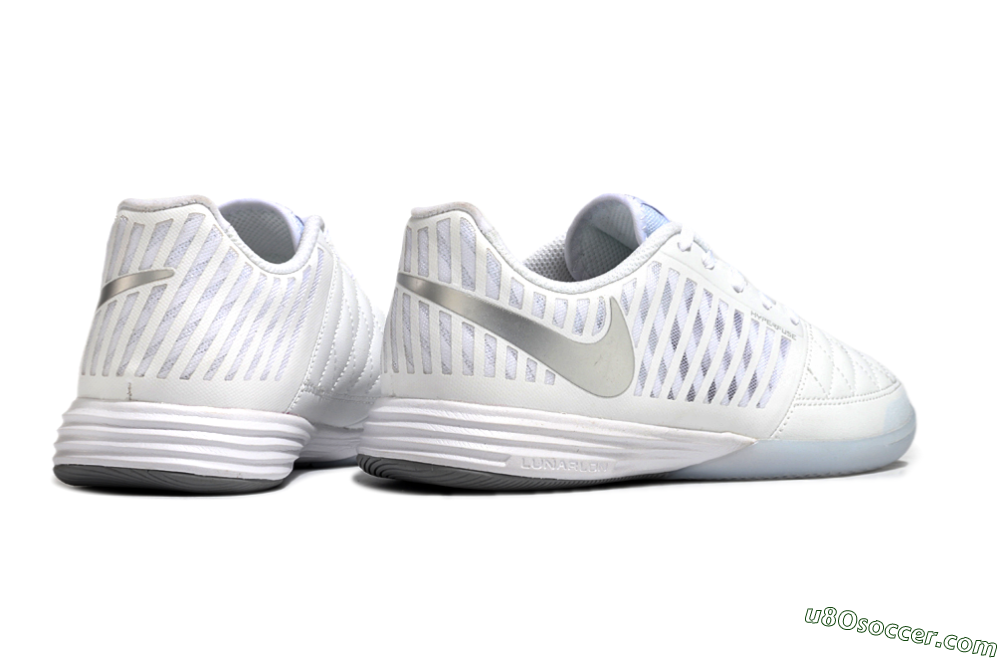 Nike Lunar Gato 2 IC Indoor & Futsal Soccer Shoes - White/Silver 6