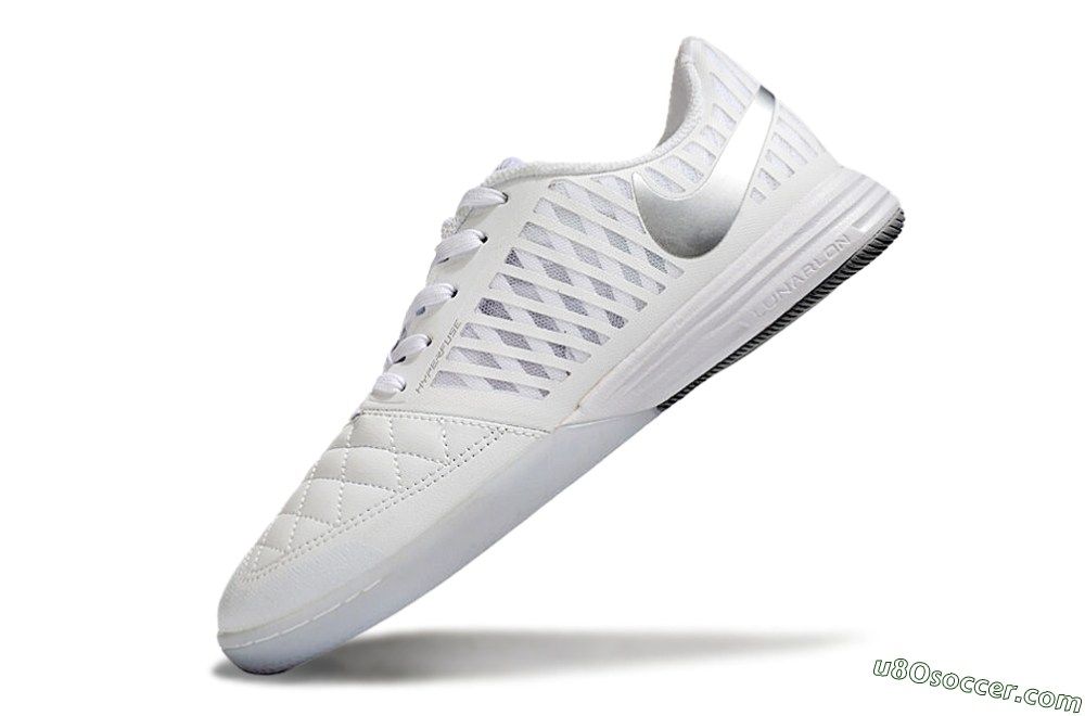 Nike Lunar Gato 2 IC Indoor & Futsal Soccer Shoes - White/Silver 5