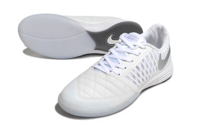 Nike Lunar Gato 2 IC Indoor & Futsal Soccer Shoes - White/Silver