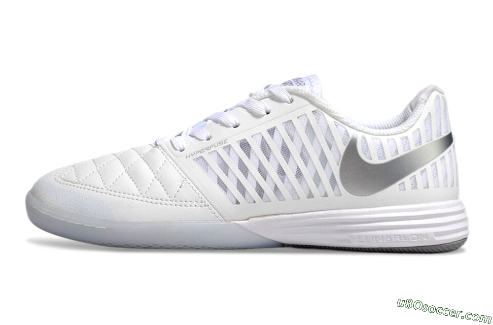 Nike Lunar Gato 2 IC Indoor & Futsal Soccer Shoes - White/Silver 2