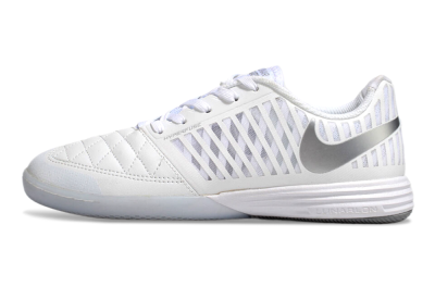 Nike Lunar Gato 2 IC Indoor & Futsal Soccer Shoes - White/Silver