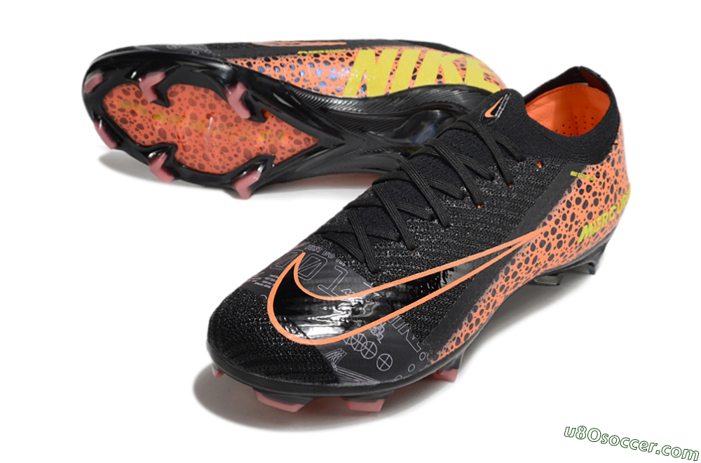 Nike Air Zoom Mercurial Vapor 16 Elite FG Firm Ground Soccer Cleats - Black/Yellow/Leopard 3