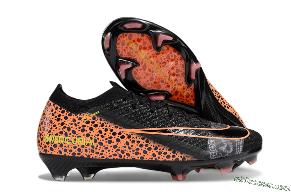 Nike Air Zoom Mercurial Vapor 16 Elite FG Firm Ground Soccer Cleats - Black/Yellow/Leopard 1