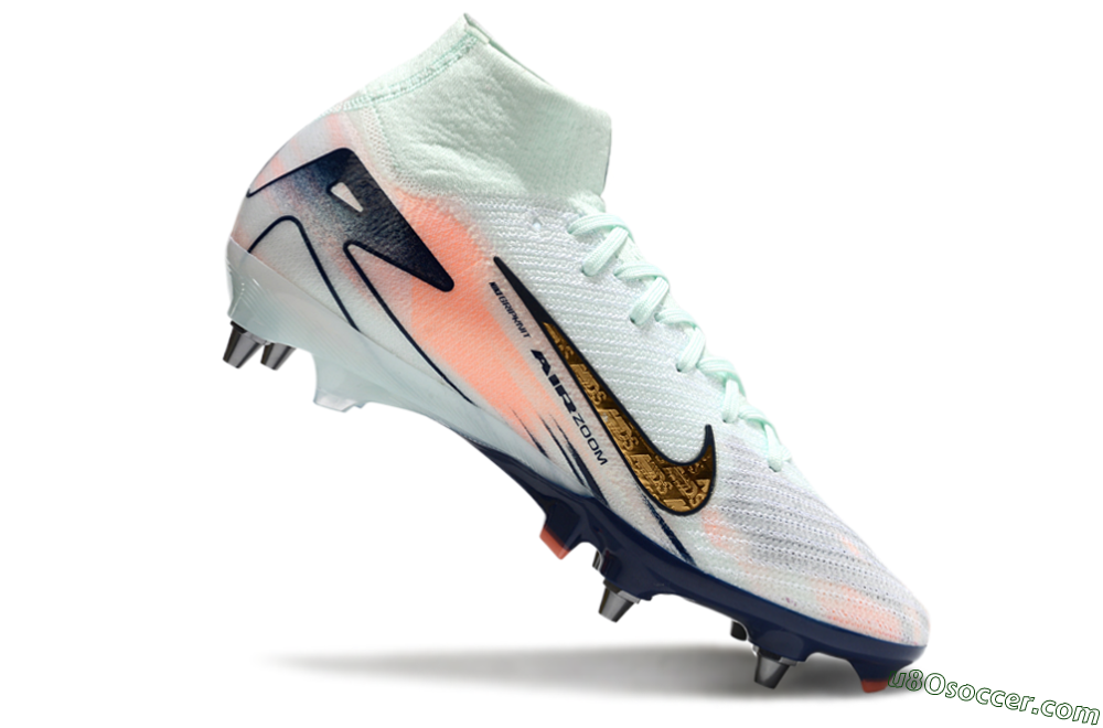 Nike Air Zoom Mercurial Superfly 10 Elite SG Soft Ground Soccer Cleats - Jade/Gold/Red 4