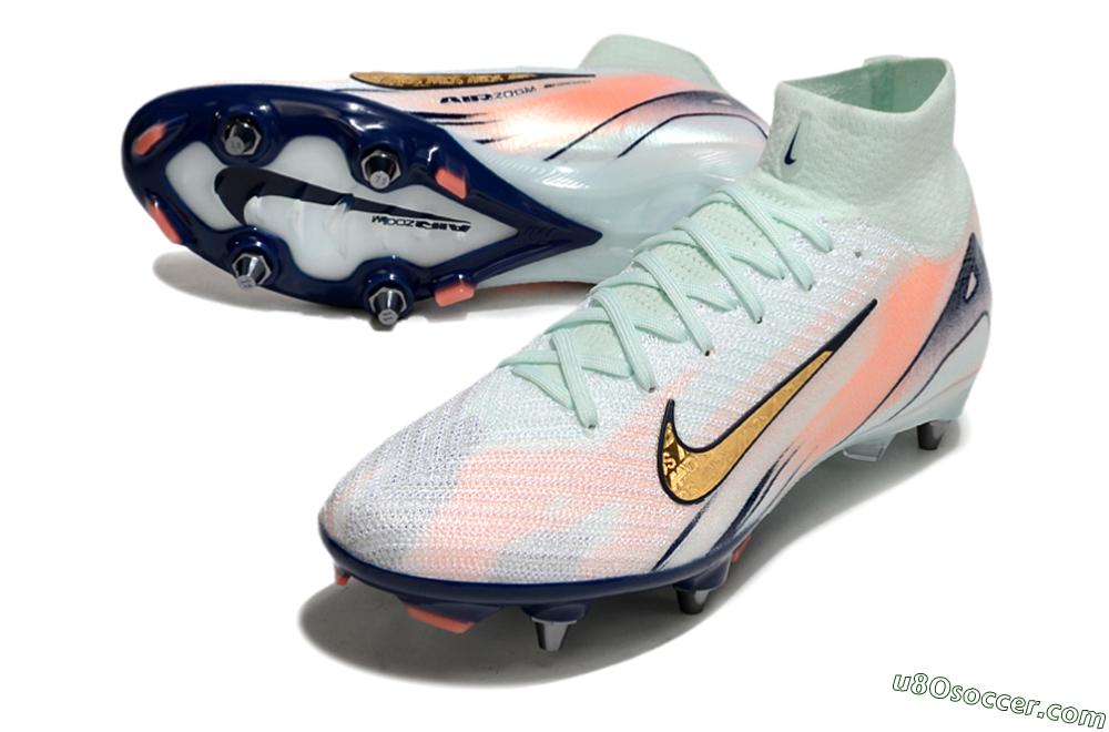 Nike Air Zoom Mercurial Superfly 10 Elite SG Soft Ground Soccer Cleats - Jade/Gold/Red 3