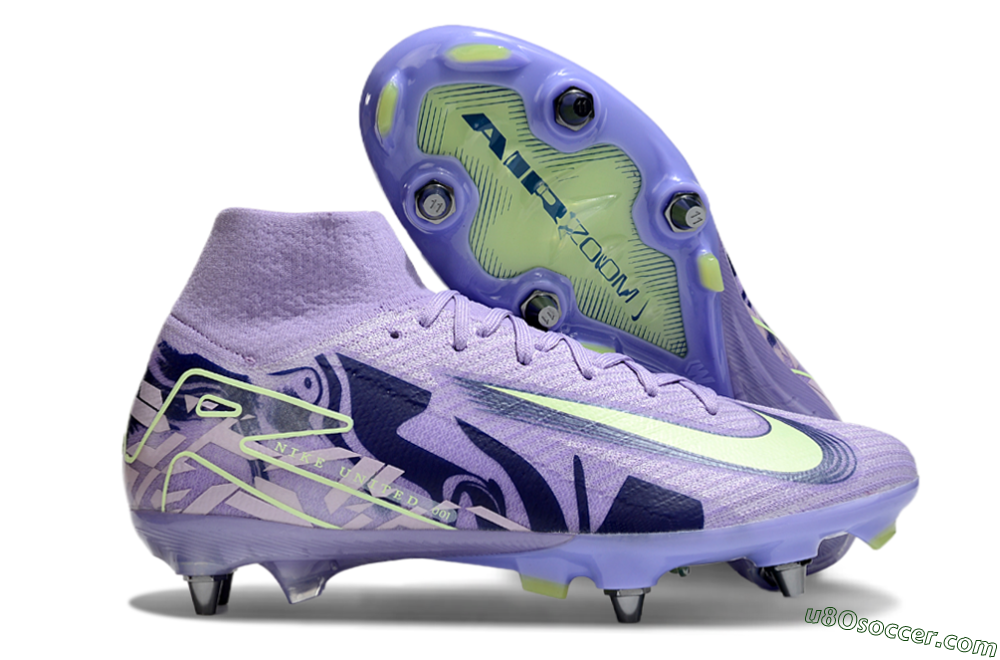 Nike Air Zoom Mercurial Superfly 10 Elite SG Soft Ground Soccer Cleats - Purple/Yellow/Blue 1