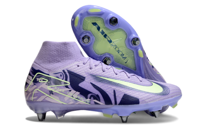 Nike Air Zoom Mercurial Superfly 10 Elite SG Soft Ground Soccer Cleats - Purple/Yellow/Blue