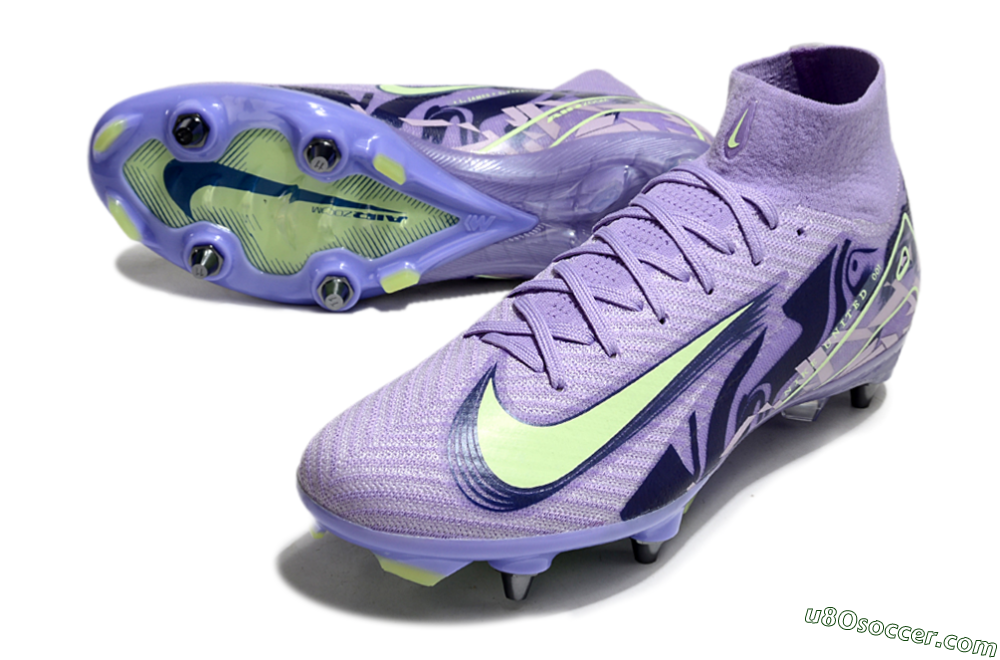 Nike Air Zoom Mercurial Superfly 10 Elite SG Soft Ground Soccer Cleats - Purple/Yellow/Blue 3