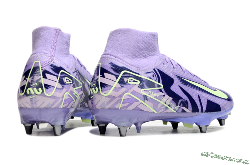 Nike Air Zoom Mercurial Superfly 10 Elite SG Soft Ground Soccer Cleats - Purple/Yellow/Blue 6
