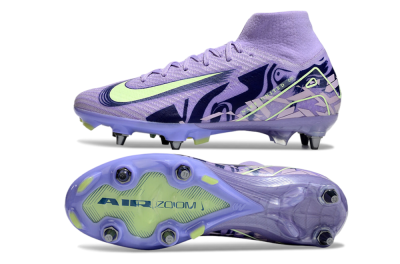 Nike Air Zoom Mercurial Superfly 10 Elite SG Soft Ground Soccer Cleats - Purple/Yellow/Blue