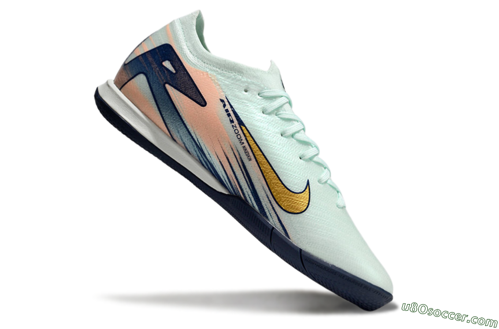 Nike Air Zoom Mercurial Vapor 16 Elite IC Indoor & Futsal Soccer Shoes - Jade/Gold/Blue 4