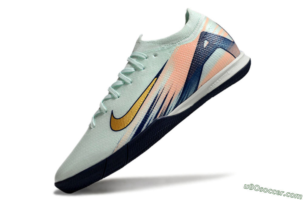 Nike Air Zoom Mercurial Vapor 16 Elite IC Indoor & Futsal Soccer Shoes - Jade/Gold/Blue 5