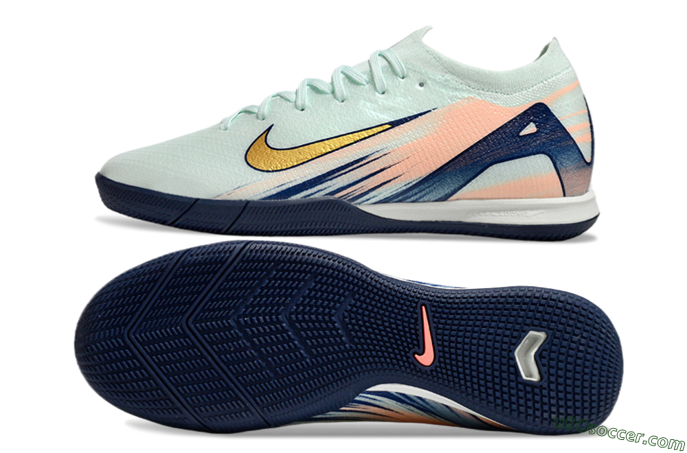 Nike Air Zoom Mercurial Vapor 16 Elite IC Indoor & Futsal Soccer Shoes - Jade/Gold/Blue 0