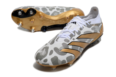 Adidas Predator Elite 25 SG Soft Ground Soccer Cleats - White/Black/Gold
