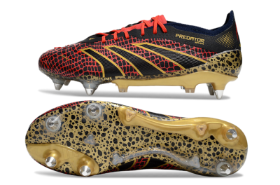Adidas Predator Elite 25 SG Soft Ground Soccer Cleats - Black/Red/Gold