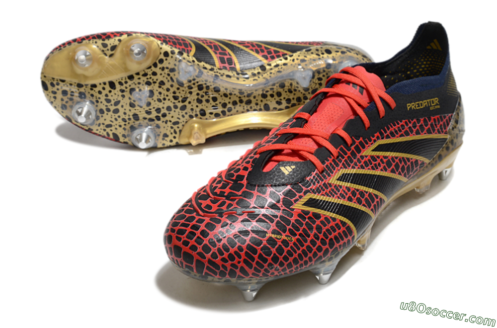 Adidas Predator Elite 25 SG Soft Ground Soccer Cleats - Black/Red/Gold 3