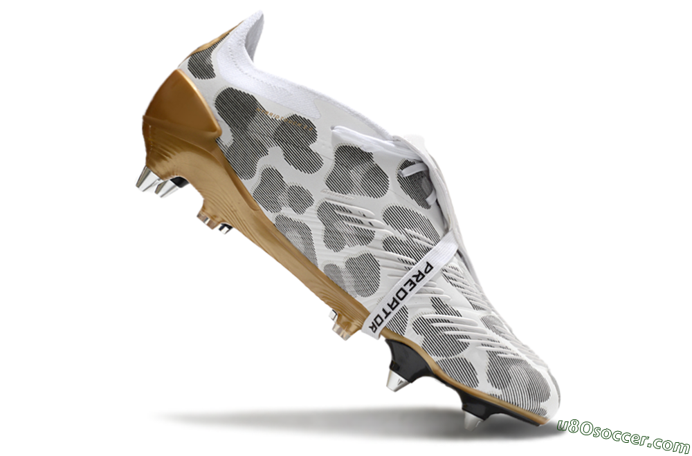 Adidas Predator Elite Foldover Tongue SG Soft Ground Soccer Cleats - White/Black/Gold 4