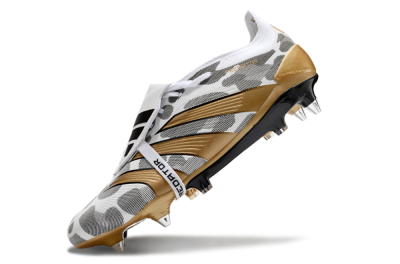 Adidas Predator Elite Foldover Tongue SG Soft Ground Soccer Cleats - White/Black/Gold