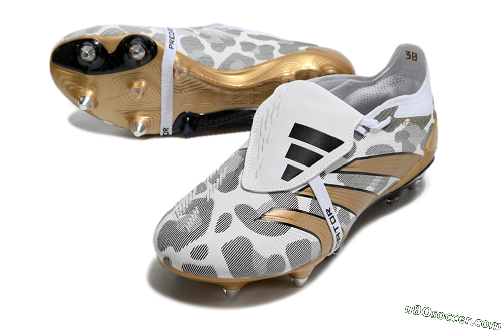 Adidas Predator Elite Foldover Tongue SG Soft Ground Soccer Cleats - White/Black/Gold 3