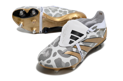 Adidas Predator Elite Foldover Tongue SG Soft Ground Soccer Cleats - White/Black/Gold