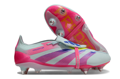 Adidas Predator Elite Foldover Tongue SG Soft Ground Soccer Cleats - Jade/Blue/Pink