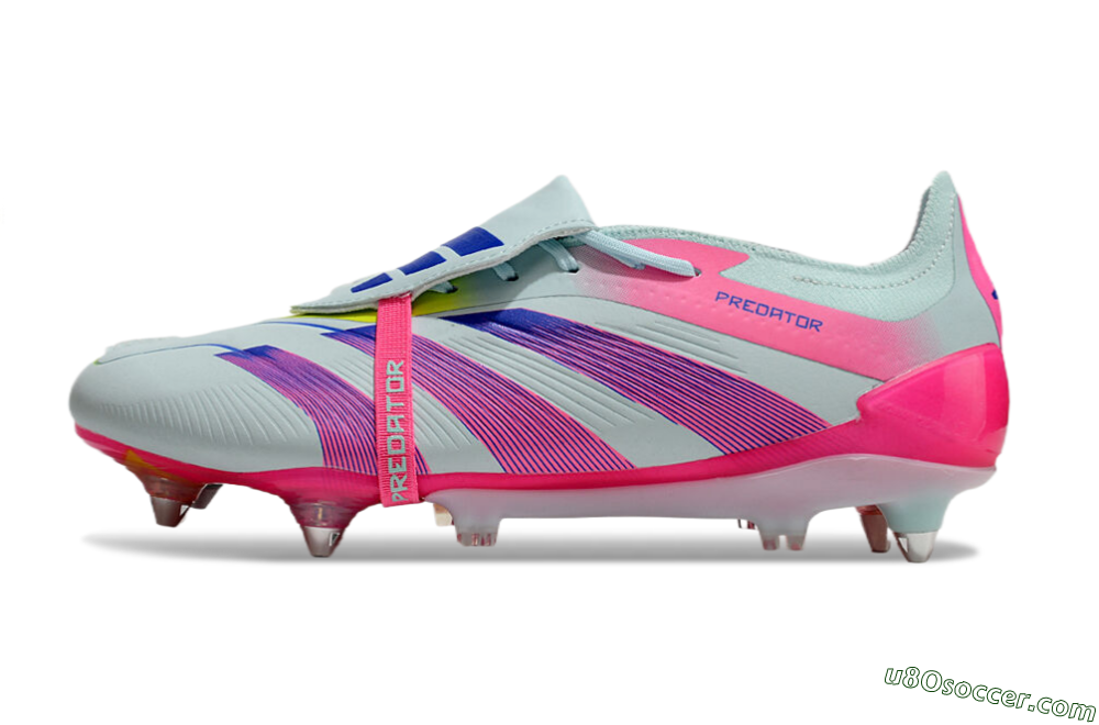 Adidas Predator Elite Foldover Tongue SG Soft Ground Soccer Cleats - Jade/Blue/Pink 2