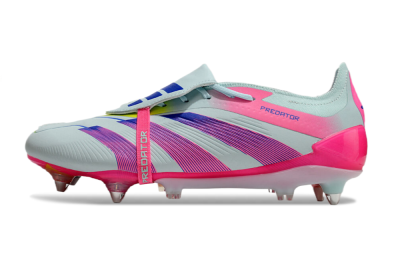 Adidas Predator Elite Foldover Tongue SG Soft Ground Soccer Cleats - Jade/Blue/Pink