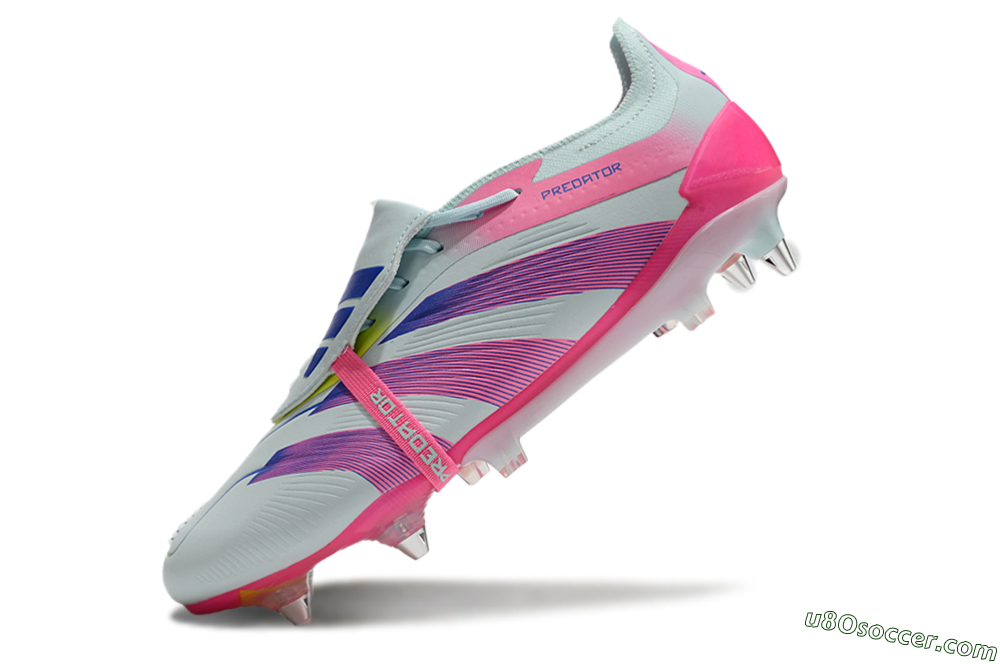 Adidas Predator Elite Foldover Tongue SG Soft Ground Soccer Cleats - Jade/Blue/Pink 5