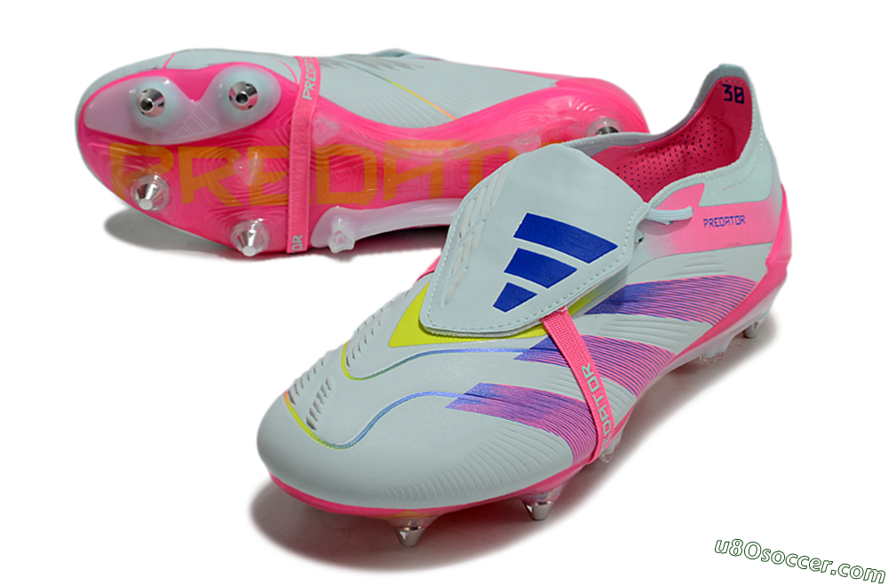 Adidas Predator Elite Foldover Tongue SG Soft Ground Soccer Cleats - Jade/Blue/Pink 3
