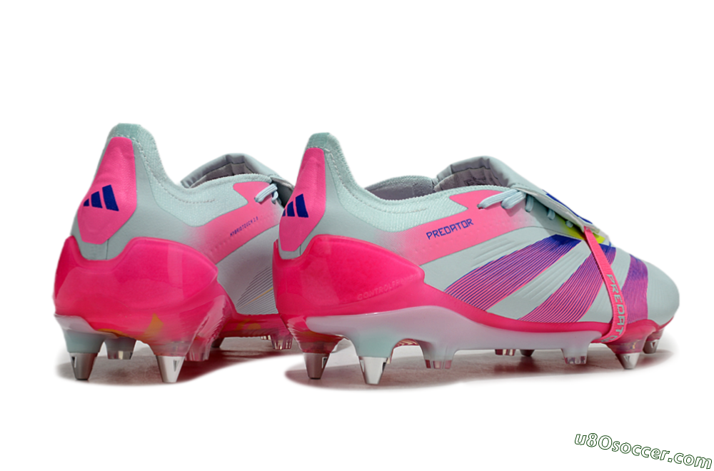 Adidas Predator Elite Foldover Tongue SG Soft Ground Soccer Cleats - Jade/Blue/Pink 6