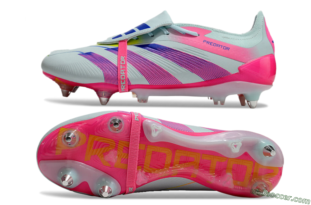 Adidas Predator Elite Foldover Tongue SG Soft Ground Soccer Cleats - Jade/Blue/Pink 0