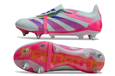 Adidas Predator Elite Foldover Tongue SG Soft Ground Soccer Cleats - Jade/Blue/Pink