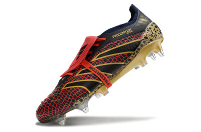 Adidas Predator 25 Elite Foldover Tongue SG Soft Ground Soccer Cleats - Black/Red/Gold